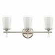 3-Light Vanity Light with Dual Clear and Frosted Shades