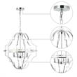 4-Light Modern Farmhouse Geometric Chrome Chandelier