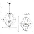 4-Light Modern Farmhouse Geometric Chrome Chandelier