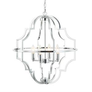 4-Light Modern Farmhouse Geometric Chrome Chandelier