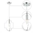 1-Light Modern Farmhouse Geometric Chrome Chandelier