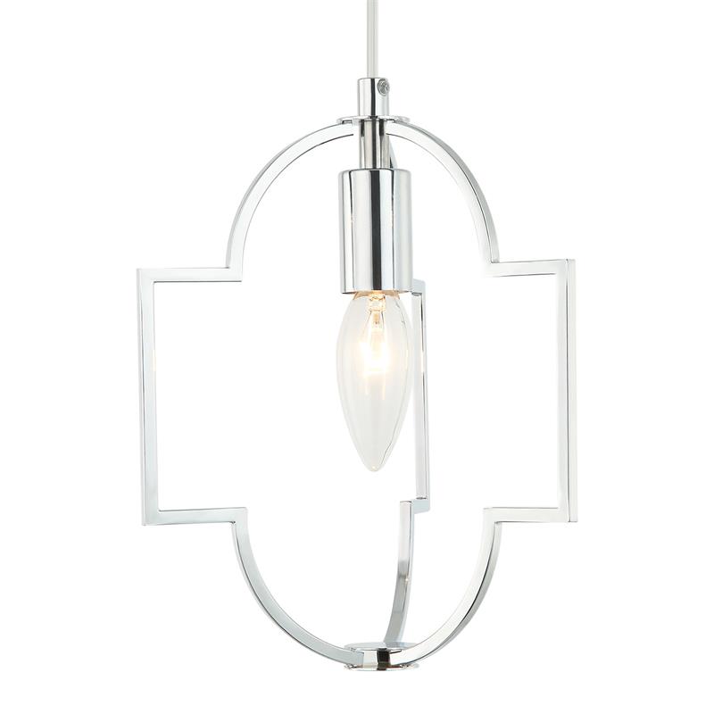 1-Light Modern Farmhouse Geometric Chrome Chandelier