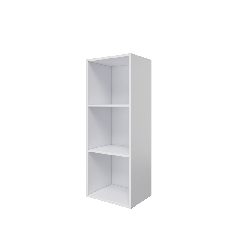 31.5 in. Tall White Wood 3-Shelf Etagere Bookcase