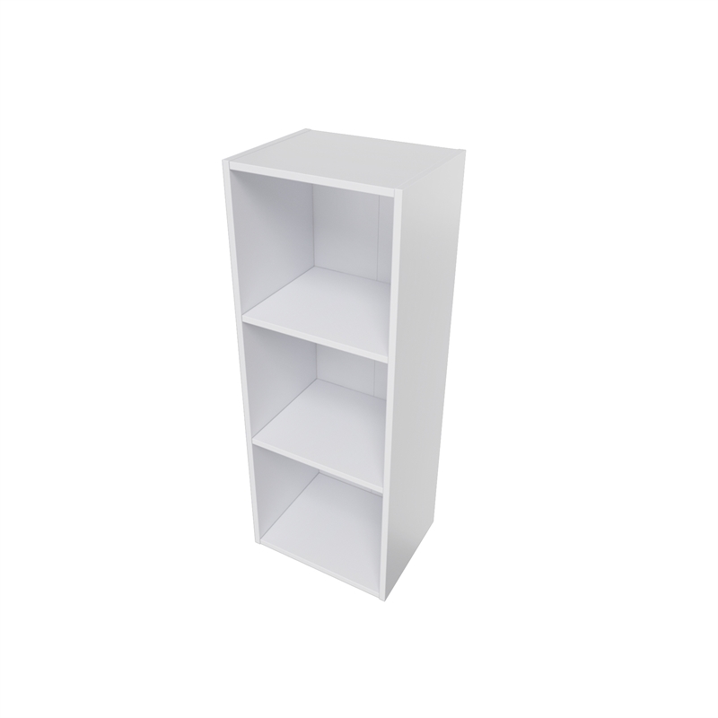 31.5 in. Tall White Wood 3-Shelf Etagere Bookcase