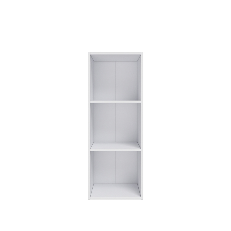 31.5 in. Tall White Wood 3-Shelf Etagere Bookcase