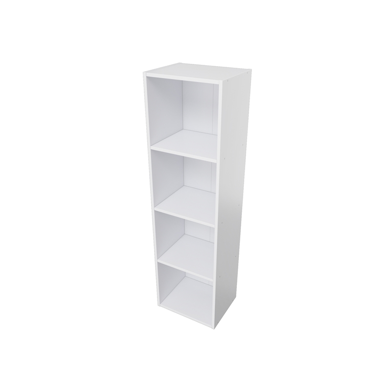 41.81 in. Tall White Wood 4-Shelf Etagere Bookcase