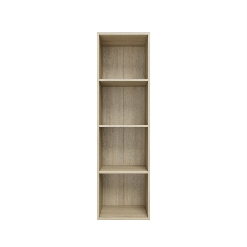 41.81 in. Tall Natural Oak Wood 4-Shelf Etagere Bookcase