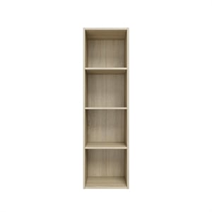 41.81 in. Tall Natural Oak Wood 4-Shelf Etagere Bookcase