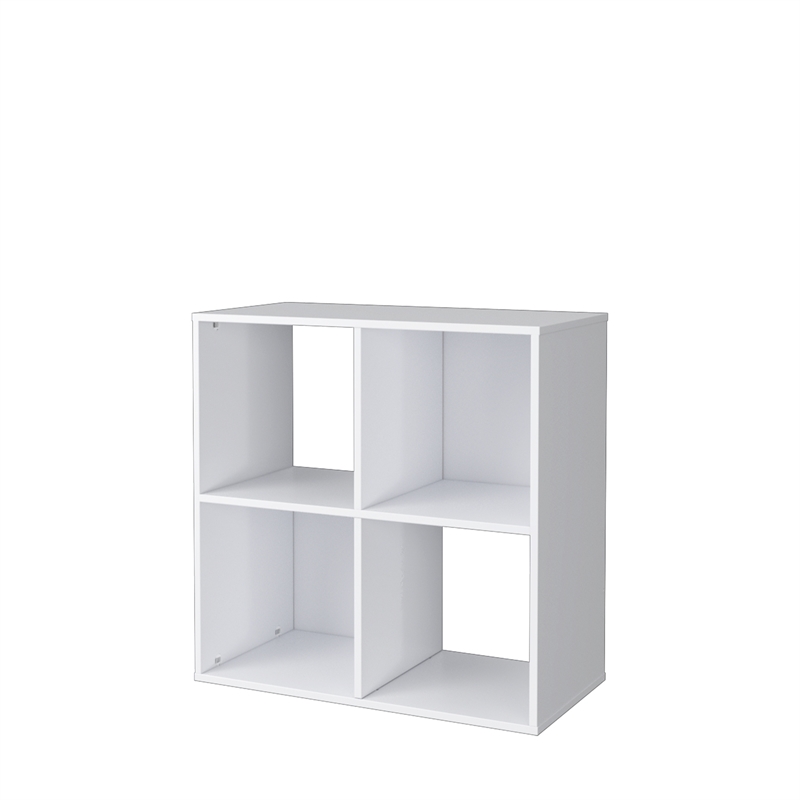 23.46 in. Tall White Wood 3-Shelf Etagere Bookcase