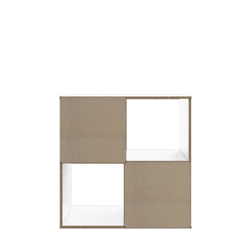 23.46 in. Tall White Wood 3-Shelf Etagere Bookcase