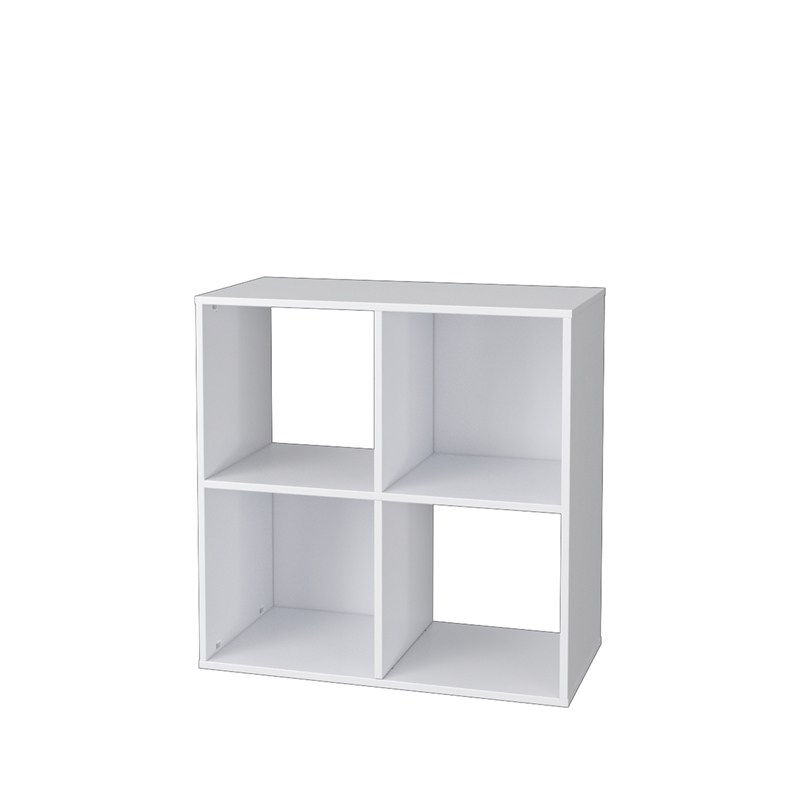 23.46 in. Tall White Wood 3-Shelf Etagere Bookcase