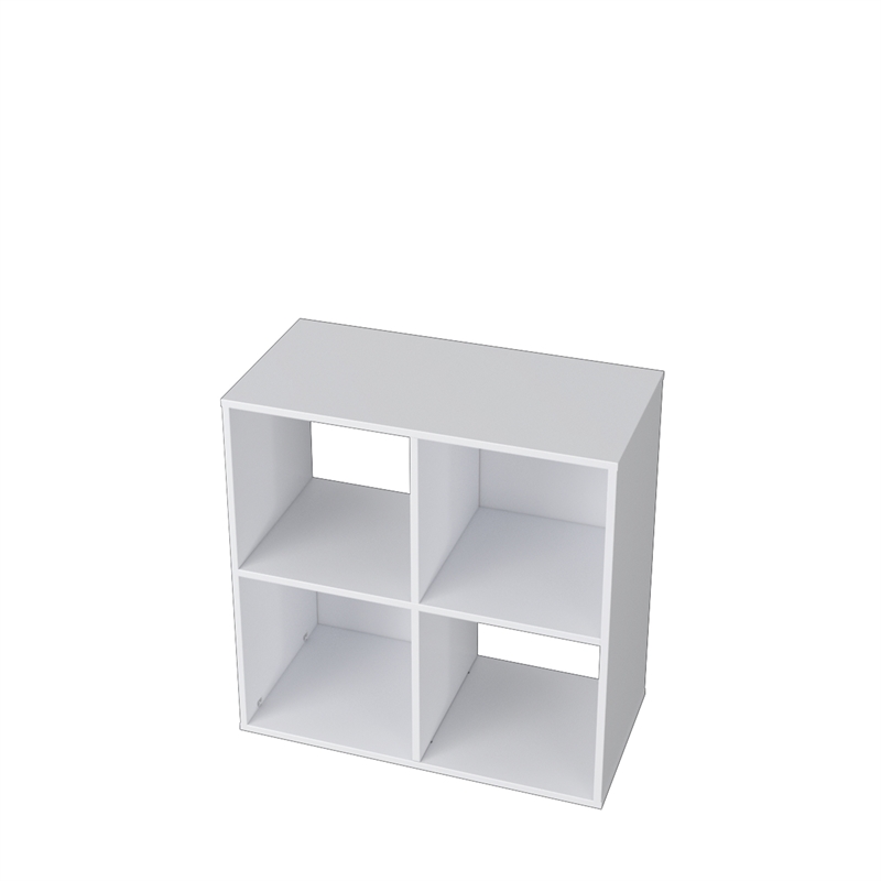 23.46 in. Tall White Wood 3-Shelf Etagere Bookcase
