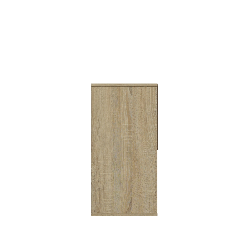 23.46 in. Tall Natural Oak Wood 3-Shelf Etagere Bookcase