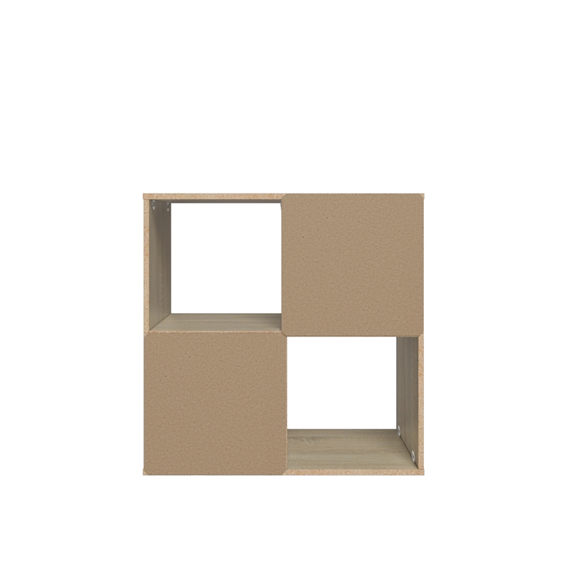 23.46 in. Tall Natural Oak Wood 3-Shelf Etagere Bookcase