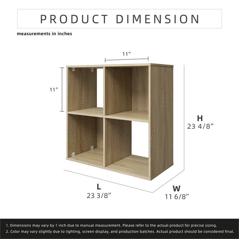23.46 in. Tall Natural Oak Wood 3-Shelf Etagere Bookcase