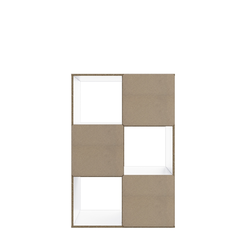 34.96 in. Tall White Wood 3-Shelf Etagere Bookcase