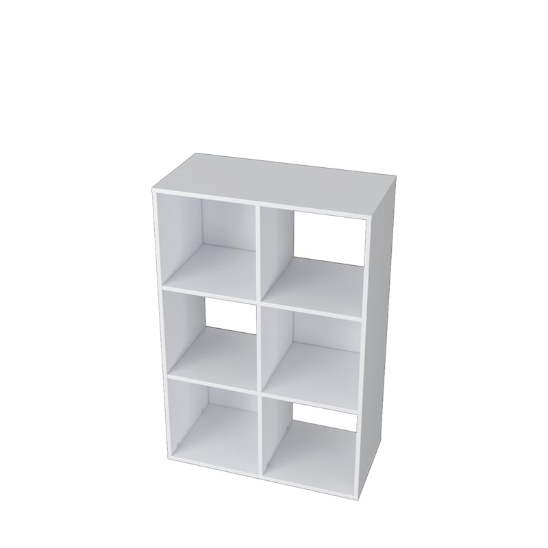 34.96 in. Tall White Wood 3-Shelf Etagere Bookcase