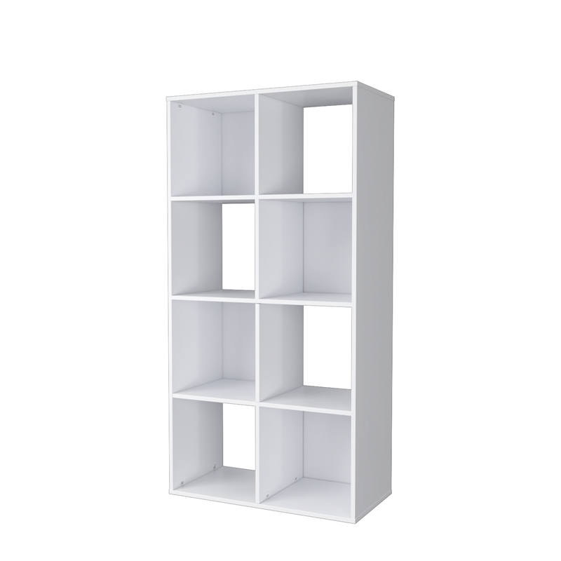 46.46 in. Tall White Wood 4-Shelf Etagere Bookcase