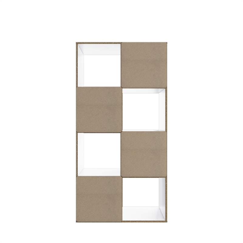 46.46 in. Tall White Wood 4-Shelf Etagere Bookcase