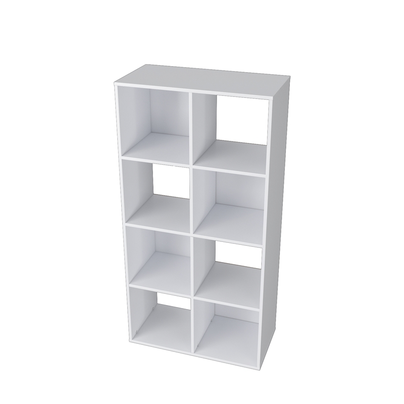 46.46 in. Tall White Wood 4-Shelf Etagere Bookcase