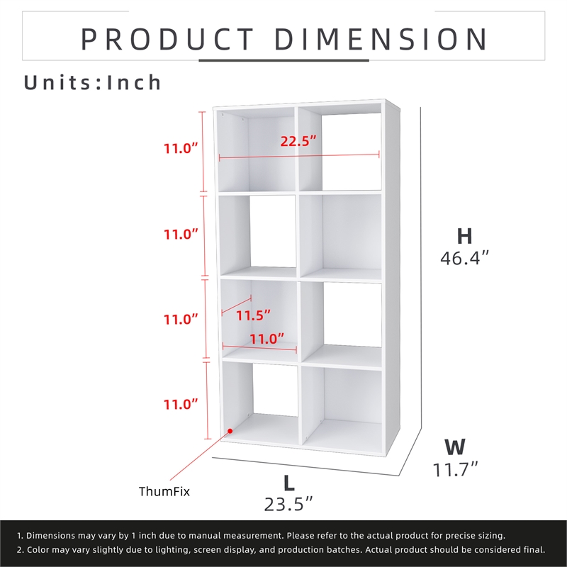 46.46 in. Tall White Wood 4-Shelf Etagere Bookcase