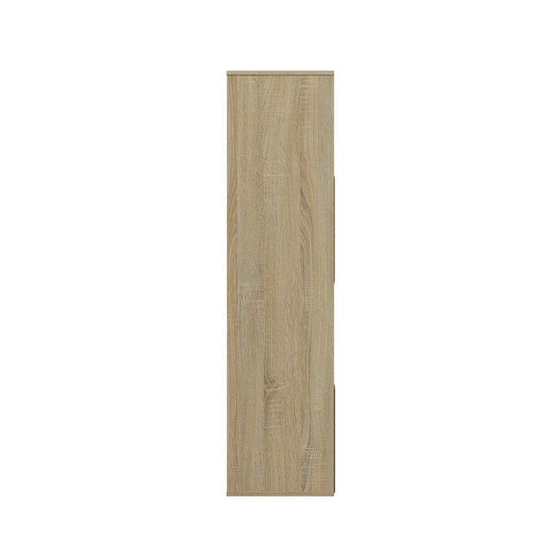 46.46 in. Tall Natural Oak Wood 4-Shelf Etagere Bookcase