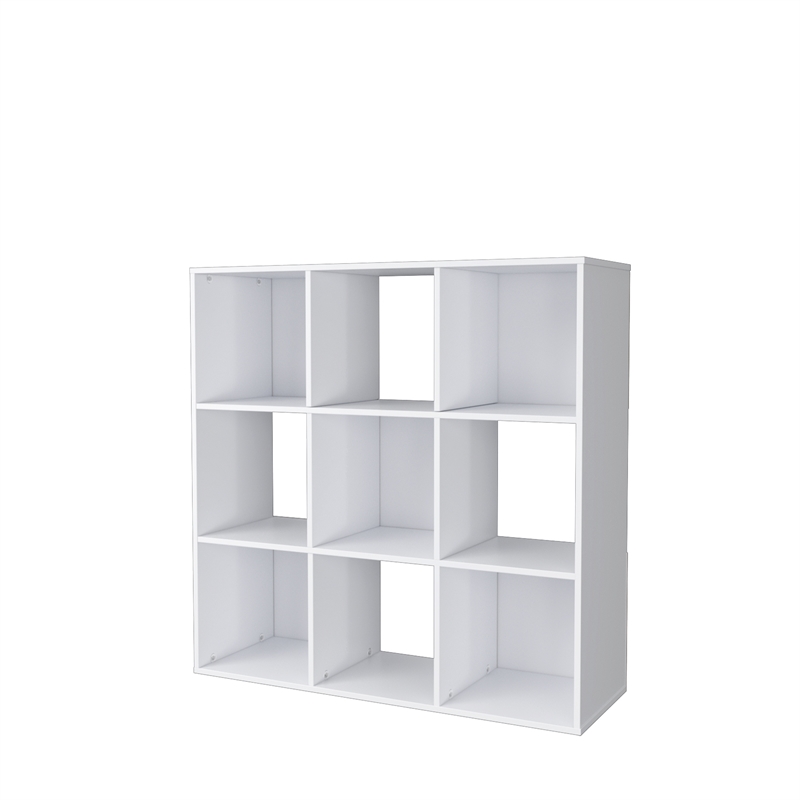 34.96 in. Tall White Wood 3-Shelf Etagere Bookcase