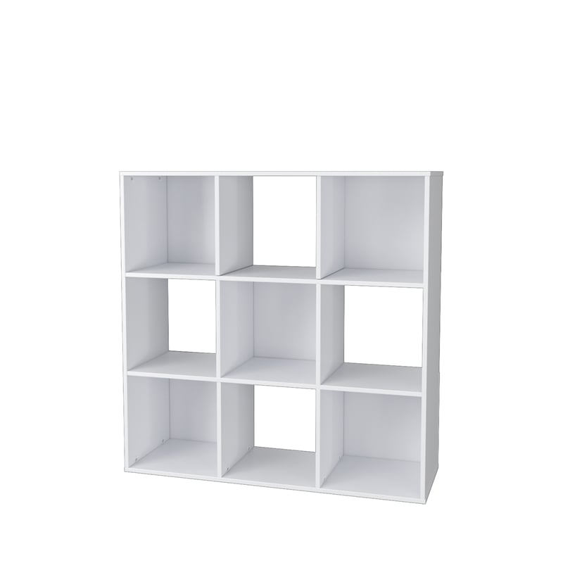 34.96 in. Tall White Wood 3-Shelf Etagere Bookcase