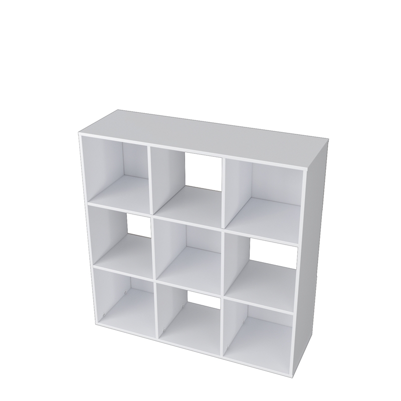 34.96 in. Tall White Wood 3-Shelf Etagere Bookcase