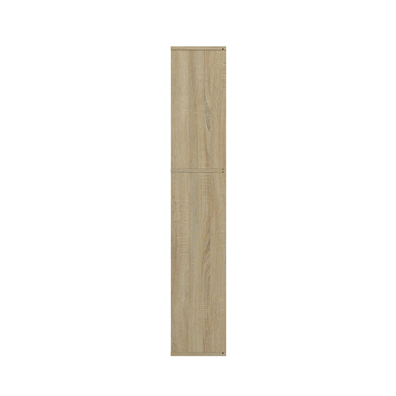 52.83 in. Tall Natural Oak Wood 5-Shelf Etagere Bookcase with Adjustable Shelves