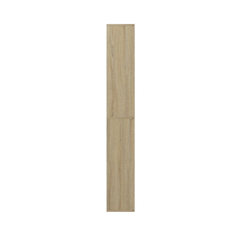 63.23 in. Tall Natural Oak Wood 6-Shelf Etagere Bookcase with Adjustable Shelves
