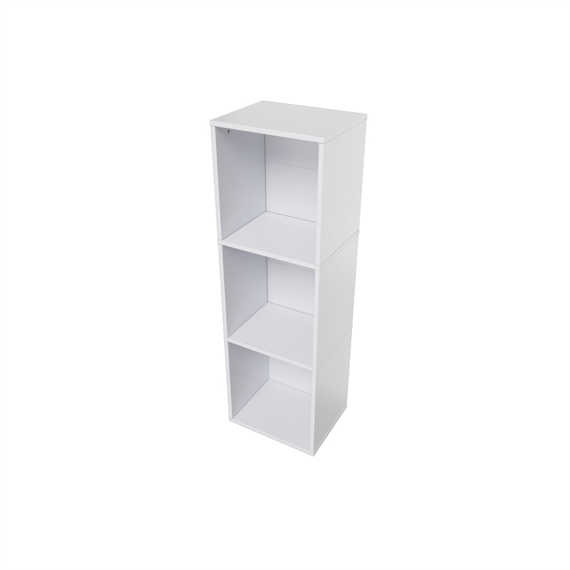 37.52 in. Tall White Wood 3-Shelf Etagere Bookcase