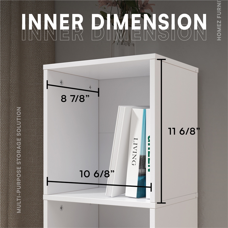 37.52 in. Tall White Wood 3-Shelf Etagere Bookcase
