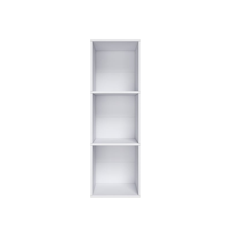 37.52 in. Tall White Wood 3-Shelf Etagere Bookcase