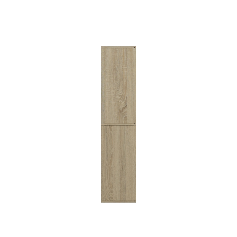 41.93 in. Tall Natural Oak Wood 4-Shelf Etagere Bookcase with Adjustable Shelves