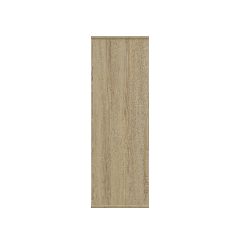 34.96 in. Tall Natural Oak Wood 3-Shelf Etagere Bookcase
