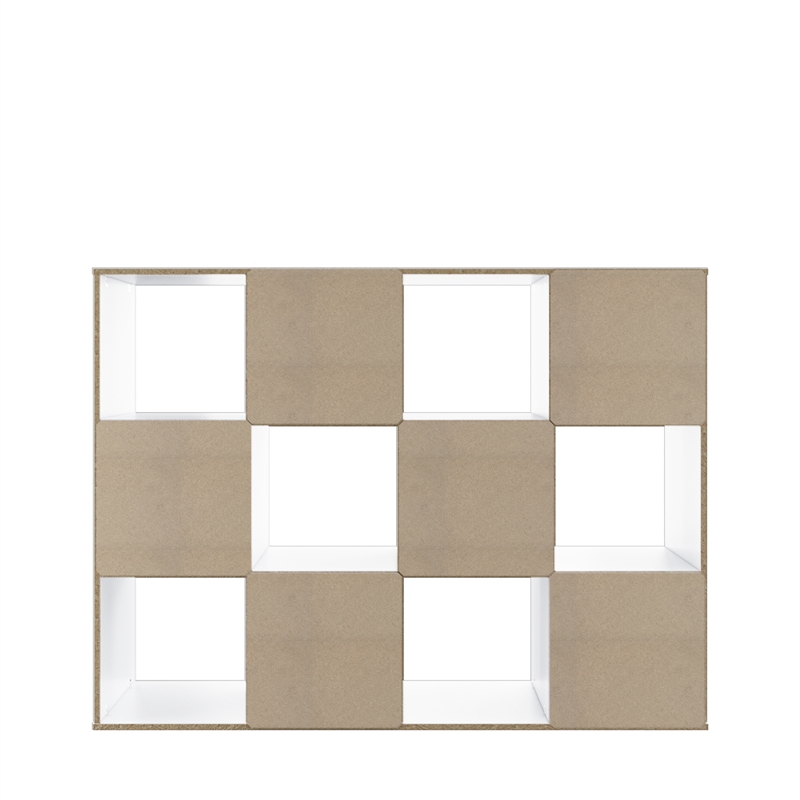 34.96 in. Tall White Wood 3-Shelf Etagere Bookcase