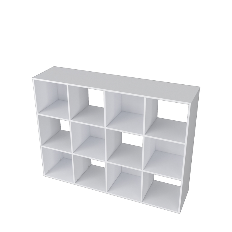 34.96 in. Tall White Wood 3-Shelf Etagere Bookcase