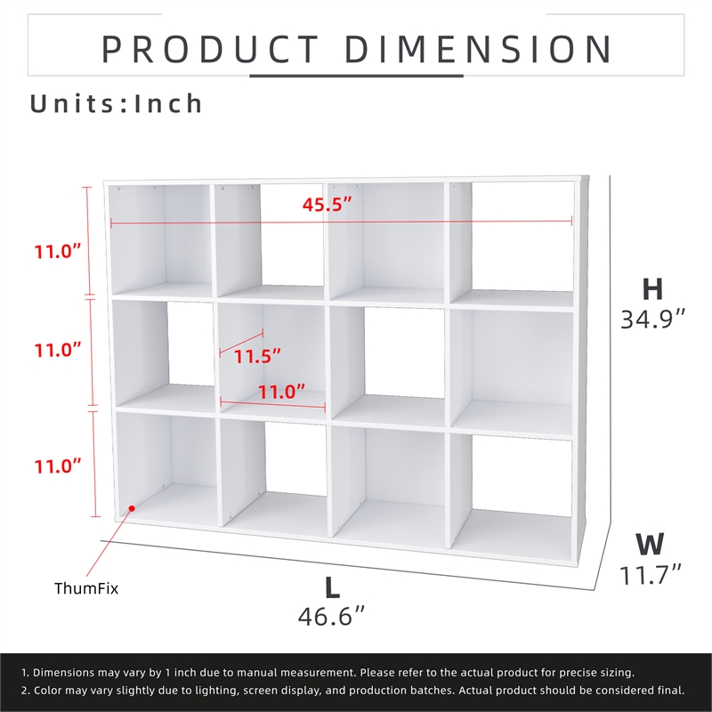 34.96 in. Tall White Wood 3-Shelf Etagere Bookcase