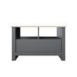 31 in. Grey and Natural Oak Rectangle Wood Coffee Table with 2 Drawers