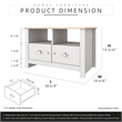 31 in. White and Natural Oak Rectangle Wood Coffee Table with 2 Drawers