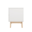 18.89 in. White and Natural Oak Rectangle Wood End Table with 2 Drawers