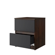 15.74 in. Walnut and Grey Rectangle Wood End Table with 2 Drawers