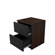 15.74 in. Walnut and Grey Rectangle Wood End Table with 2 Drawers