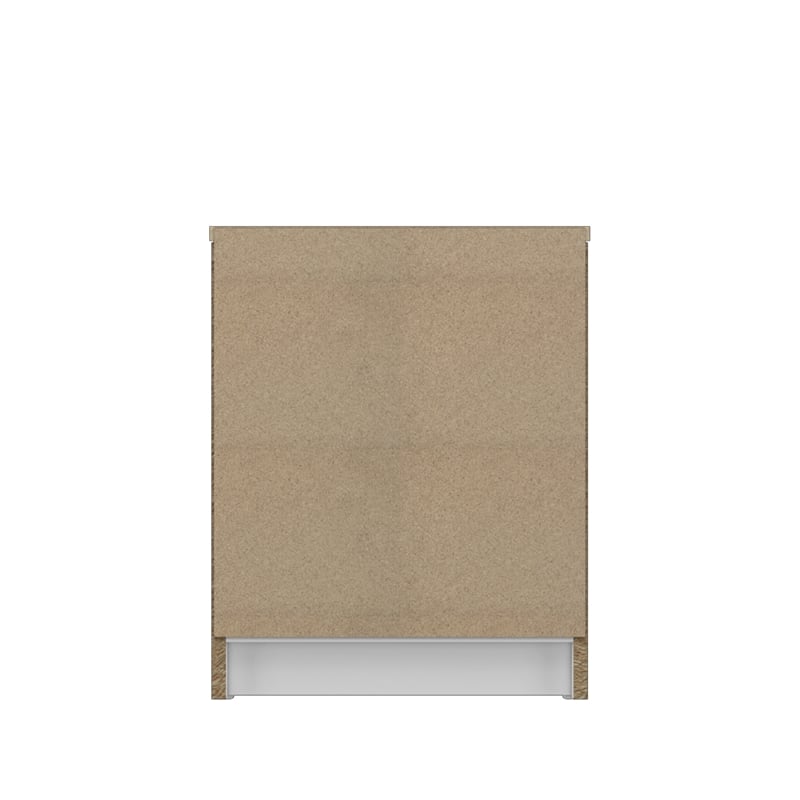 15.74 in. White and Natural Oak Rectangle Wood End Table with 2 Drawers