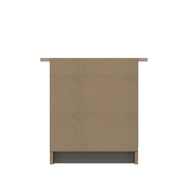 19.68 in. Grey and Natural Oak Rectangle Wood End Table with 2 Drawers