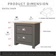 19.68 in. Grey and Natural Oak Rectangle Wood End Table with 2 Drawers