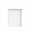 19.68 in. White and Natural Oak Rectangle Wood End Table with 2 Drawers