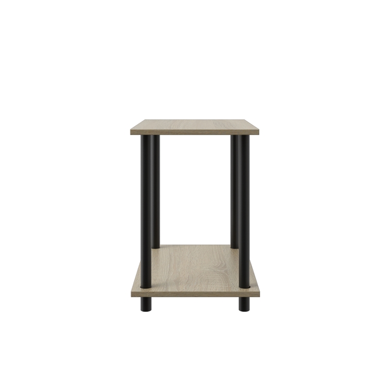 2 Tiers Wood Household Shelving Unit in Natural Oak Gray (14.96 in. W x 15.87 in. H x 11.02 in. D)