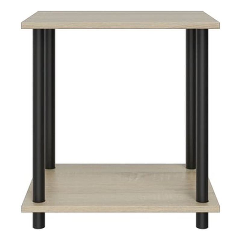 2 Tiers Wood Household Shelving Unit in Natural Oak Gray (14.96 in. W x 15.87 in. H x 11.02 in. D)